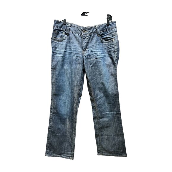 Awesome Calvin Klein Jeans Straight Women's 12 Blue Dark Wash Denim Lean Bootcut - Picture 10 of 11